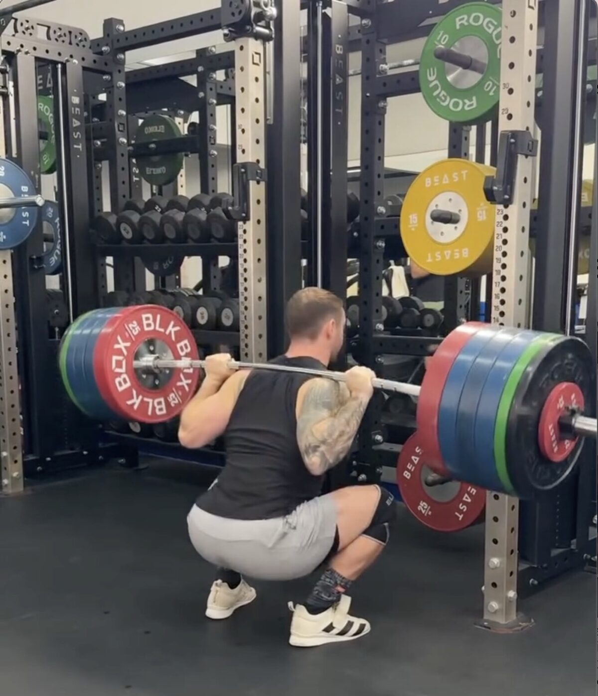Rob under a heavy back squat