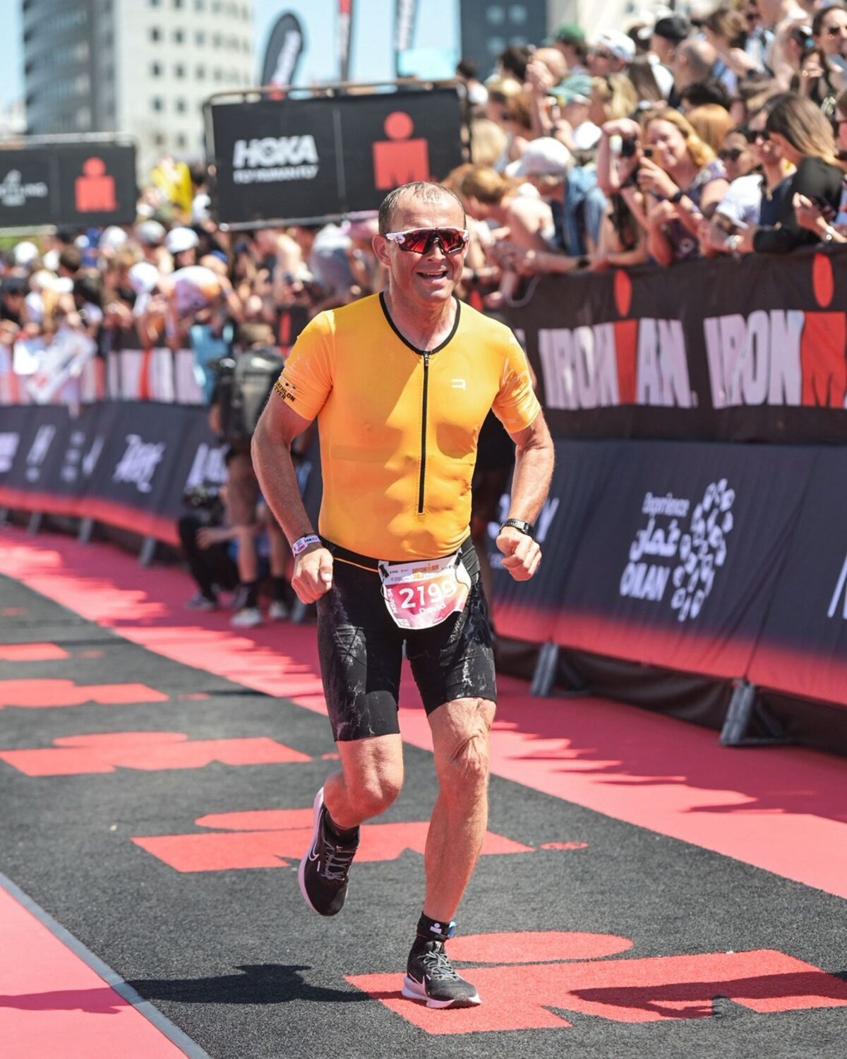 Dave finishing his 70.3