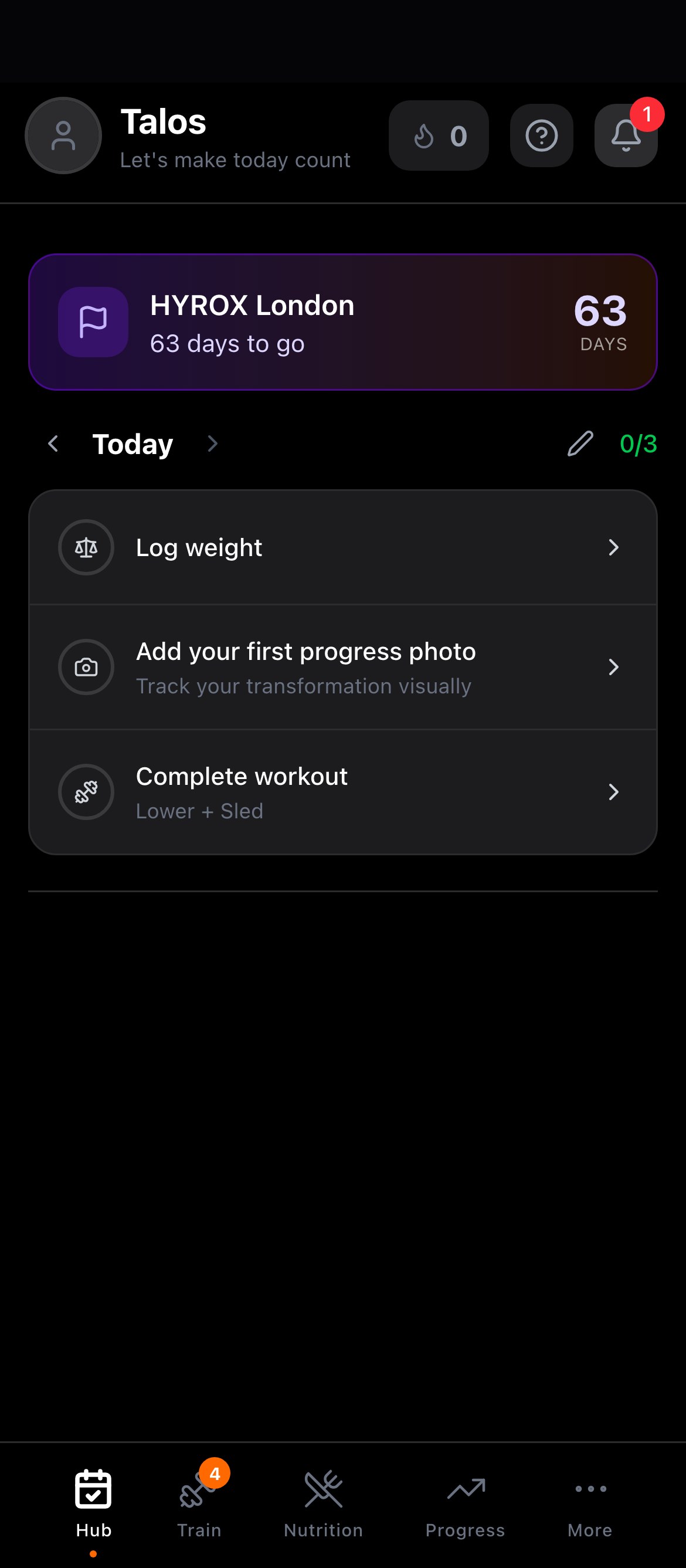 Talos app screen