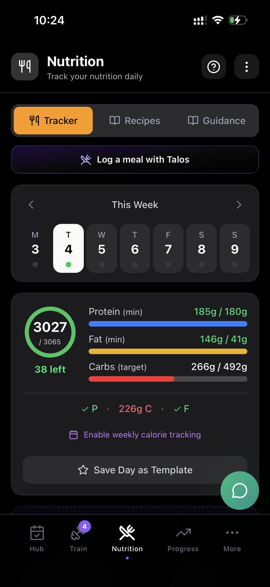 Talos app screen